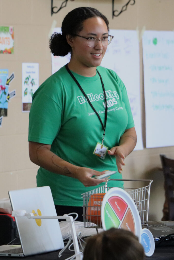 Teacher smiling to camera