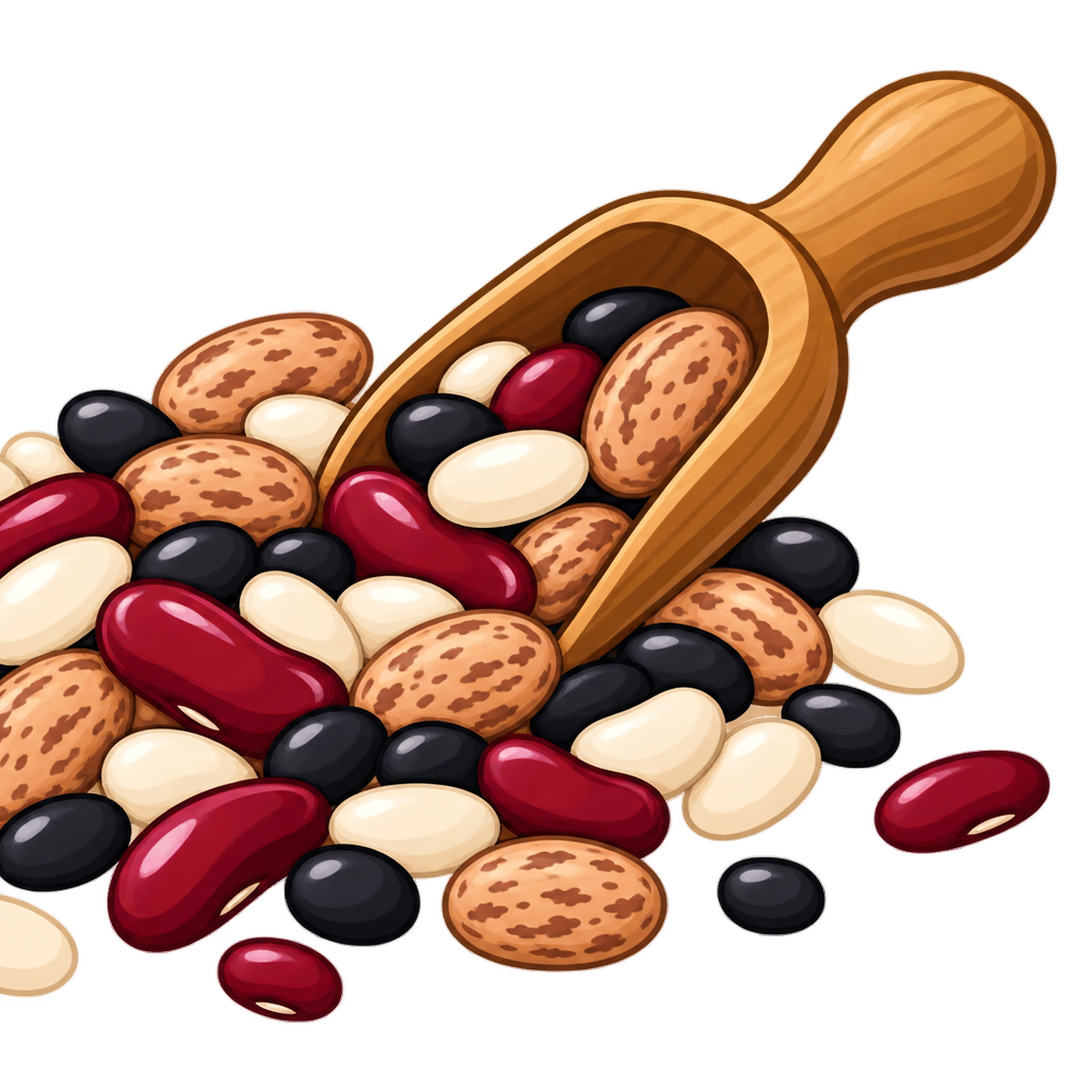 icon of beans with a wooden handle