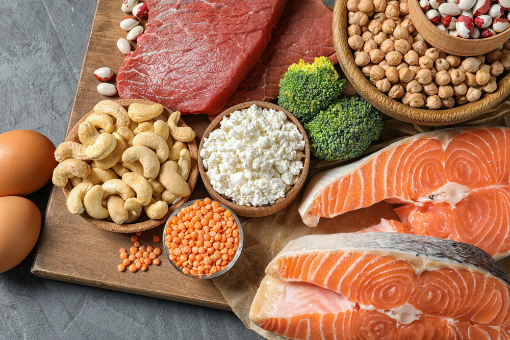 Different,Natural,Food,On,Table,,Top,View.,High,Protein,Diet
