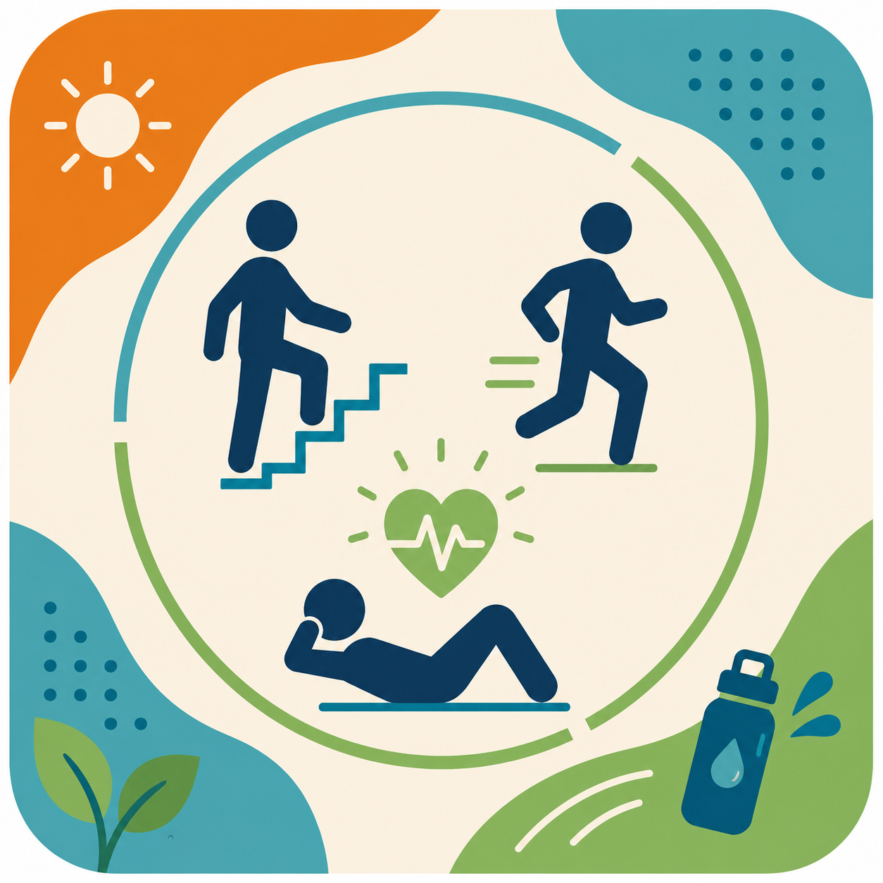icon of stick figures doing aerobic activities 